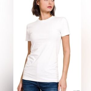 NEW Basic Cotton White T-Shirt sz Medium Short Sleeves